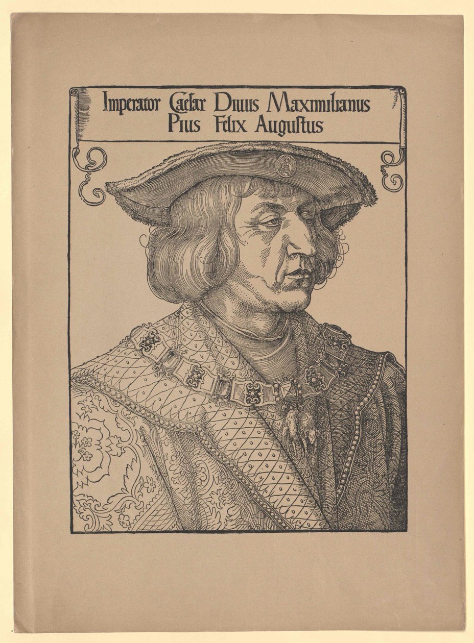 神圣罗马帝国皇帝马克西米利安一世（印刷品） 作者 Albrecht（之后）Durer或Duerer