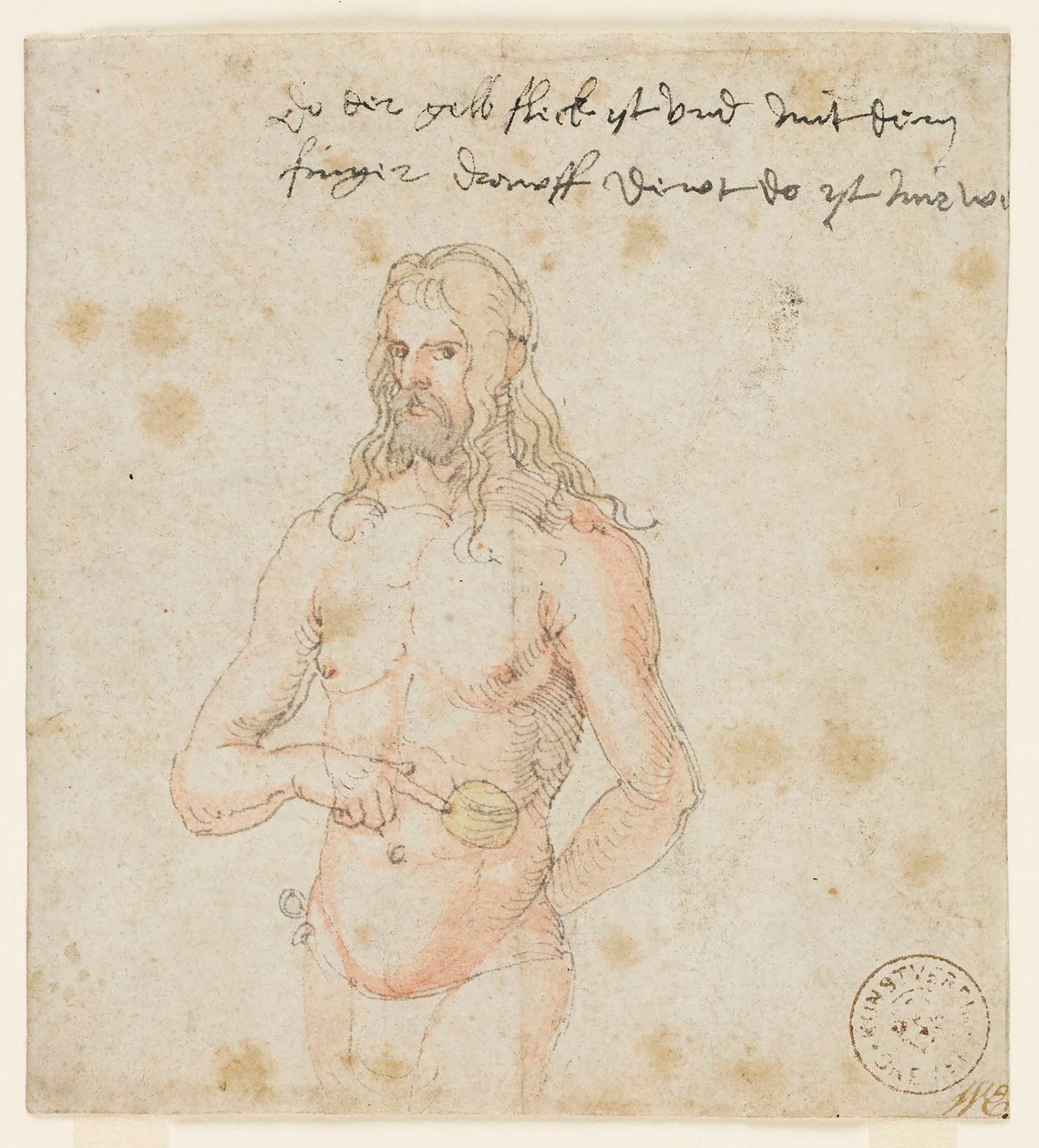 自画像，病人，约 1506-07 年（棕色钢笔和水彩画） 作者 Albrecht（向）Durer或Duerer