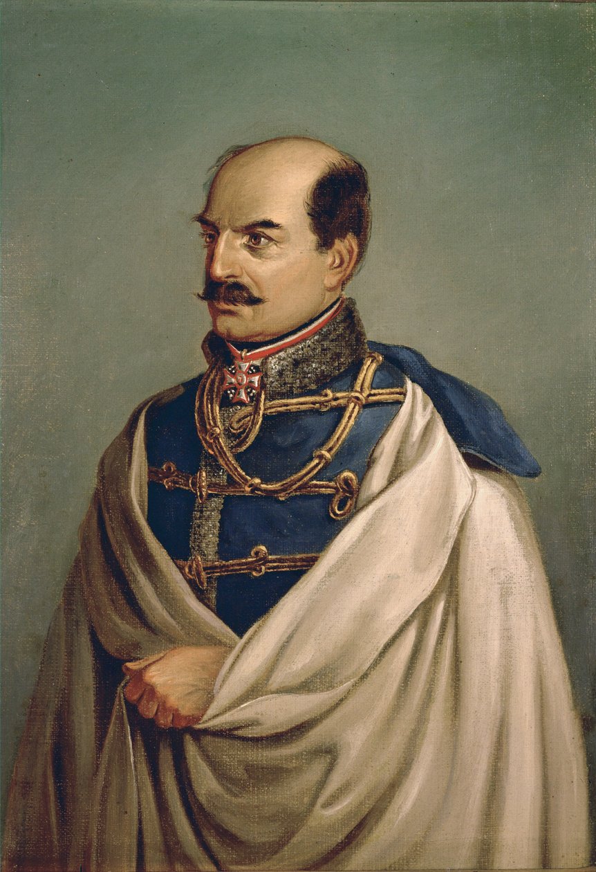 Feldzeugmeister Joseph Count Jellacic，克罗地亚的巴努斯......（布面油画） 作者 阿尔布雷希特·亚当