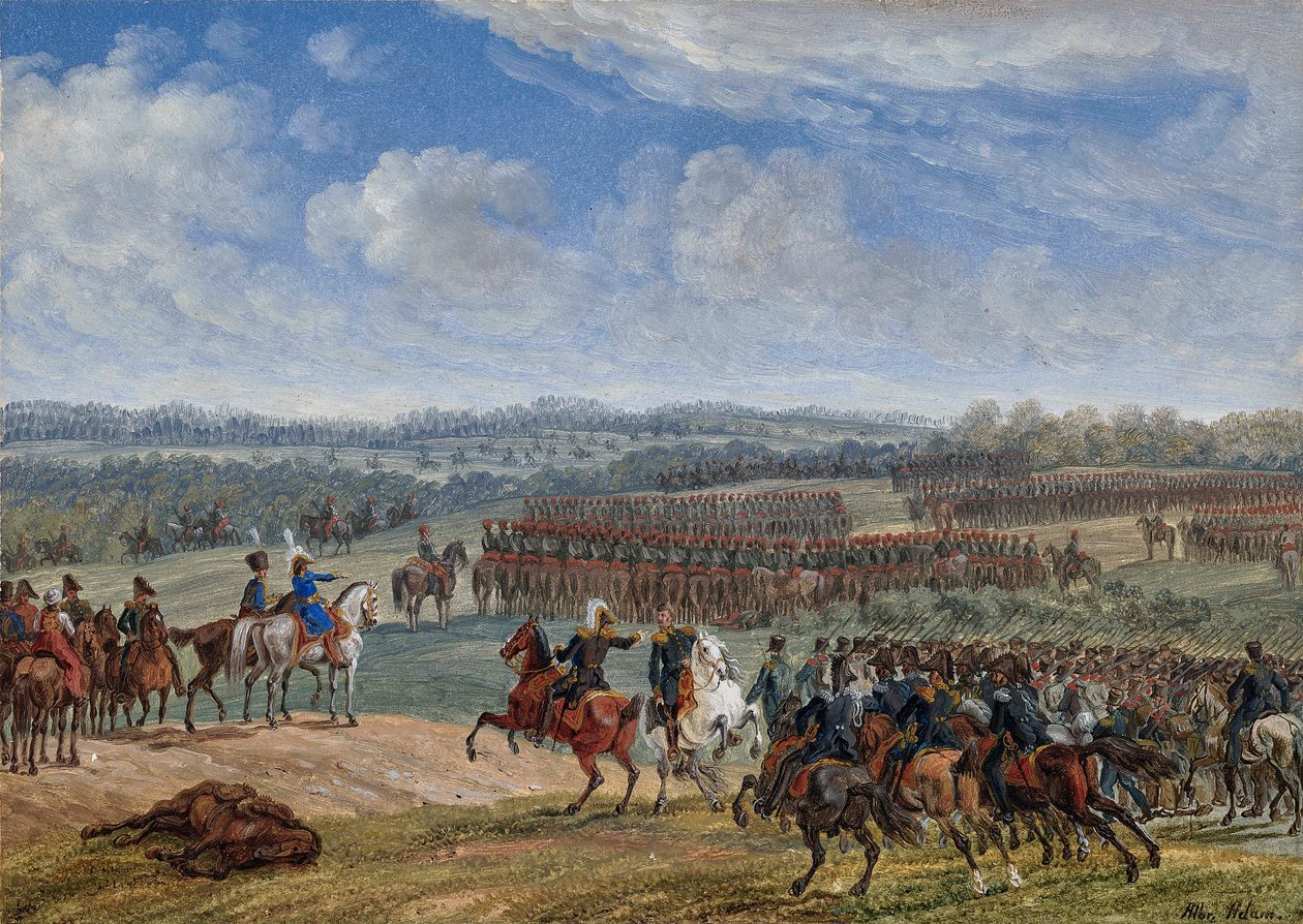 1812年7月26日上午，奥斯特罗夫诺附近的战斗，1855年。 作者 阿尔布雷希特·亚当