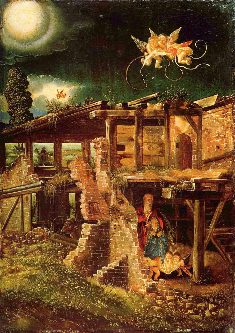 德语：Die Geburt Christi 基督的诞生 作者 阿尔布雷希特·阿尔特多夫（Albrecht Altdorfer）