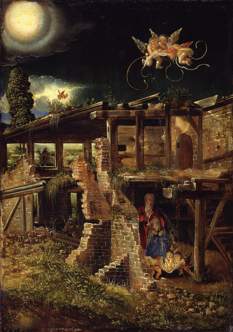 德语：Die Geburt Christi 基督的诞生 作者 阿尔布雷希特·阿尔特多夫（Albrecht Altdorfer）