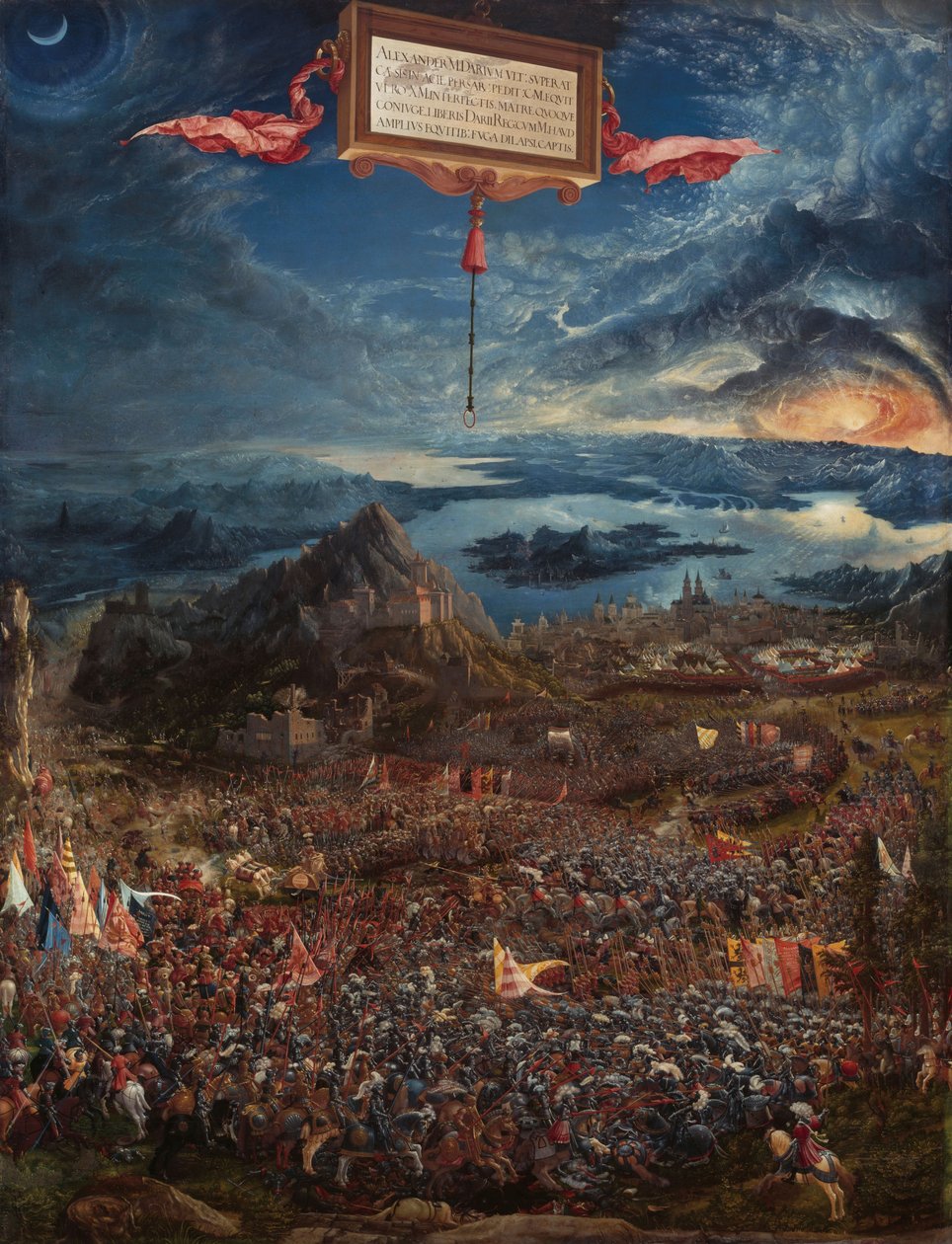 德语：Historienzyklus: Alexanderschlacht (Schlacht bei Issus) 亚历山大在伊苏斯之战 作者 阿尔布雷希特·阿尔特多夫（Albrecht Altdorfer）
