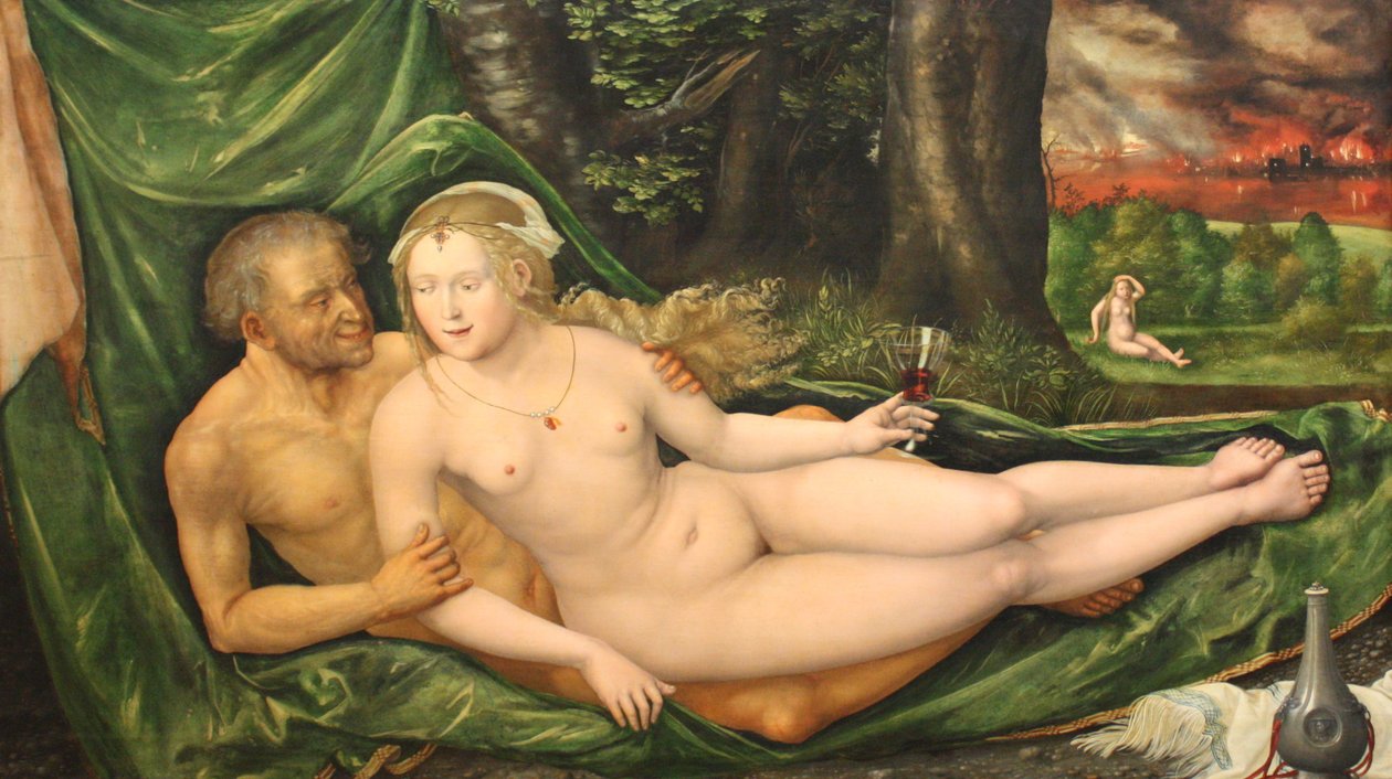 德语：Lot und seine Töchter Lot 和他的女儿们 作者 阿尔布雷希特·阿尔特多夫（Albrecht Altdorfer）
