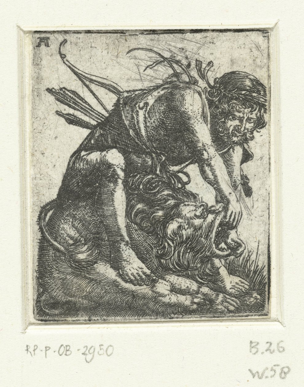 赫拉克勒斯杀死尼米亚狮子 作者 阿尔布雷希特·阿尔特多夫（Albrecht Altdorfer）