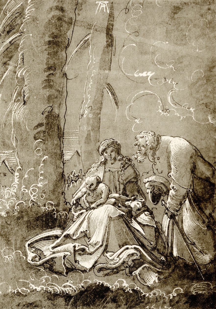 神圣家族在森林里 作者 阿尔布雷希特·阿尔特多夫（Albrecht Altdorfer）