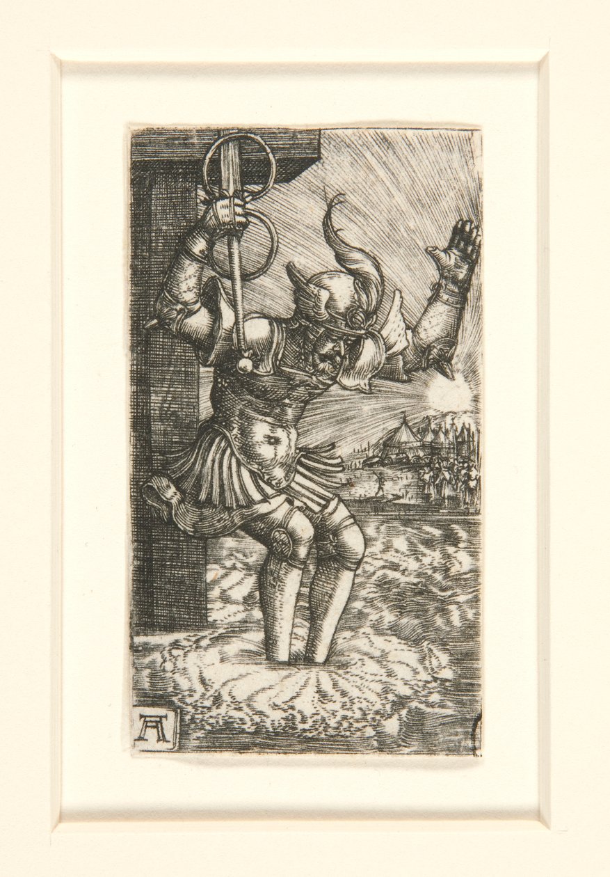 霍拉提乌斯-科克莱斯跃入台伯河 作者 阿尔布雷希特·阿尔特多夫（Albrecht Altdorfer）