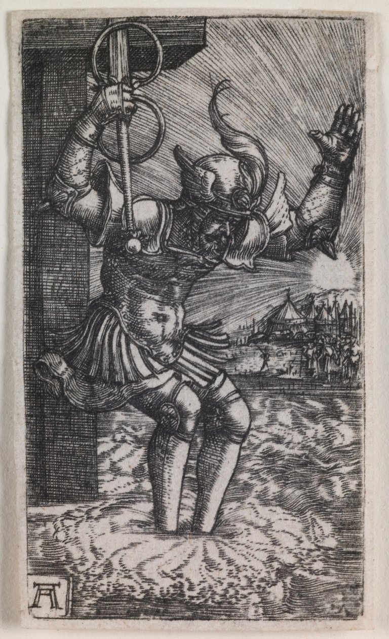 霍拉提乌斯-科克莱斯跃入台伯河 作者 阿尔布雷希特·阿尔特多夫（Albrecht Altdorfer）
