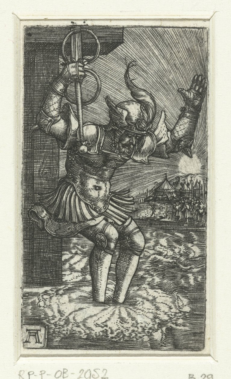 霍勒斯-科克莱斯跳入台伯河 作者 阿尔布雷希特·阿尔特多夫（Albrecht Altdorfer）