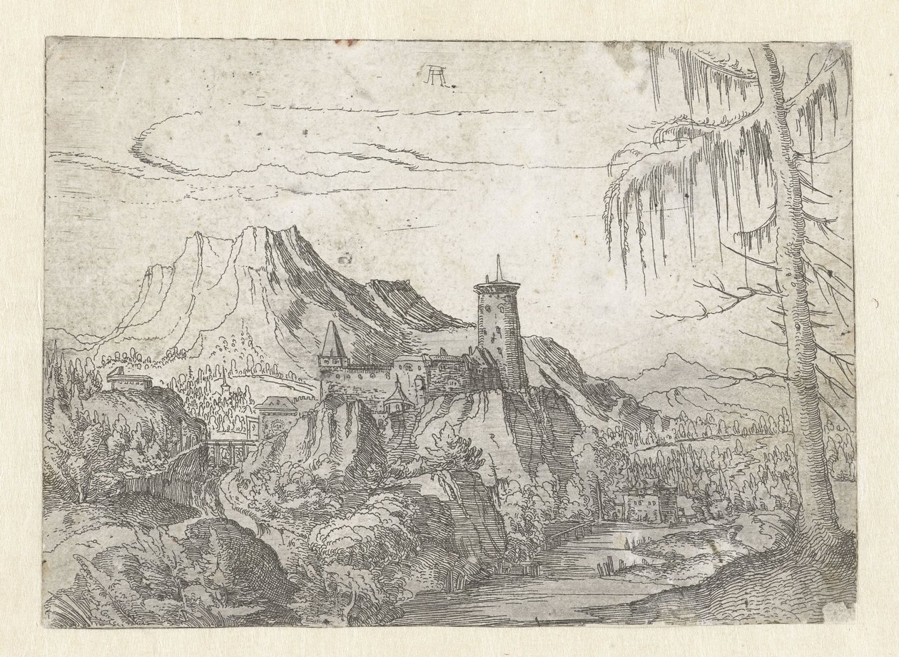 有大型城堡的风景 作者 阿尔布雷希特·阿尔特多夫（Albrecht Altdorfer）