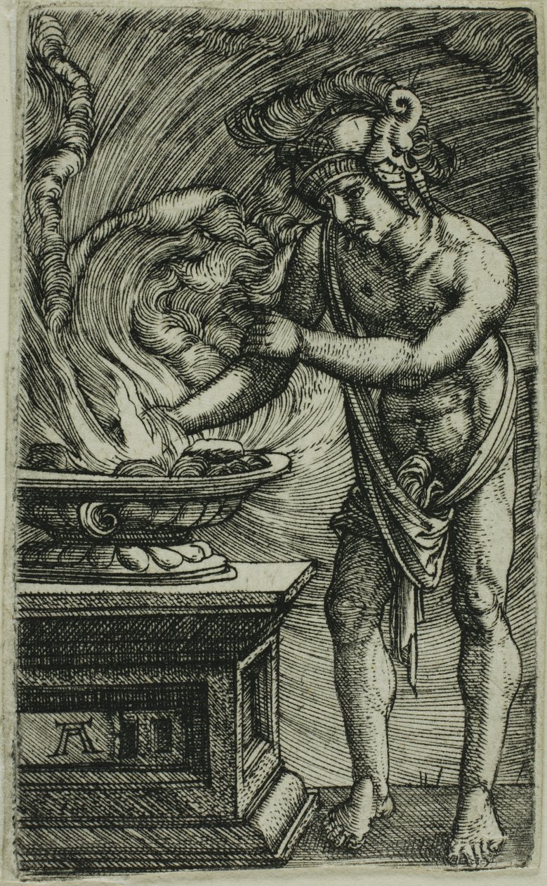 Mucius Scaevola 燃烧他的手 作者 阿尔布雷希特·阿尔特多夫（Albrecht Altdorfer）