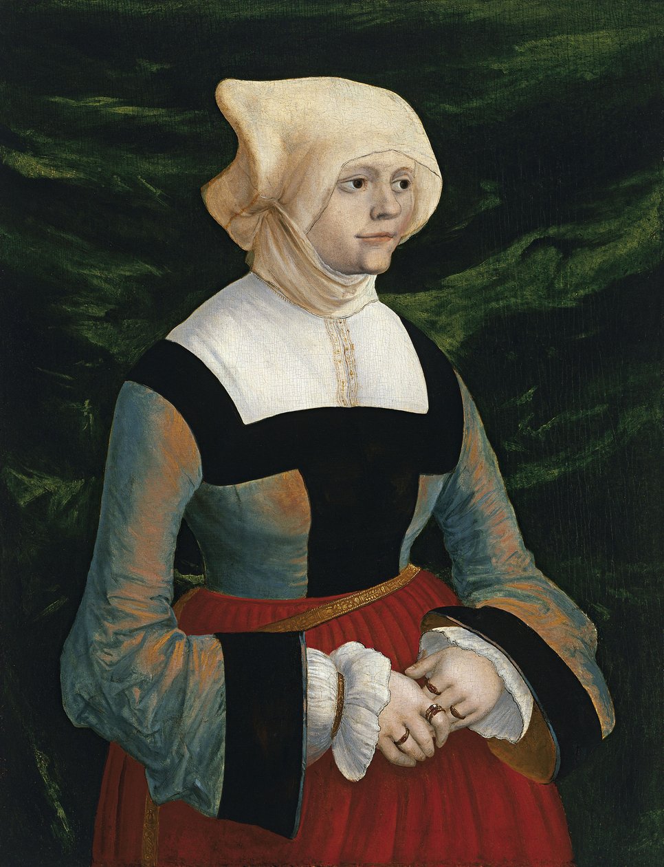 一个年轻女子的画像，ca 1521-1525 作者 阿尔布雷希特·阿尔特多夫（Albrecht Altdorfer）
