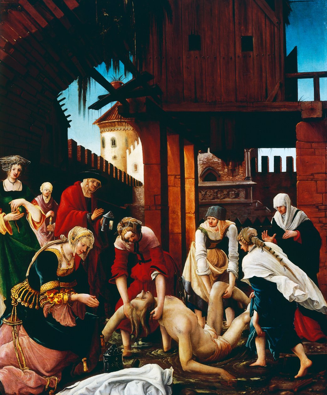 恢复圣塞巴斯蒂安的尸体，c。 1510 作者 阿尔布雷希特·阿尔特多夫（Albrecht Altdorfer）