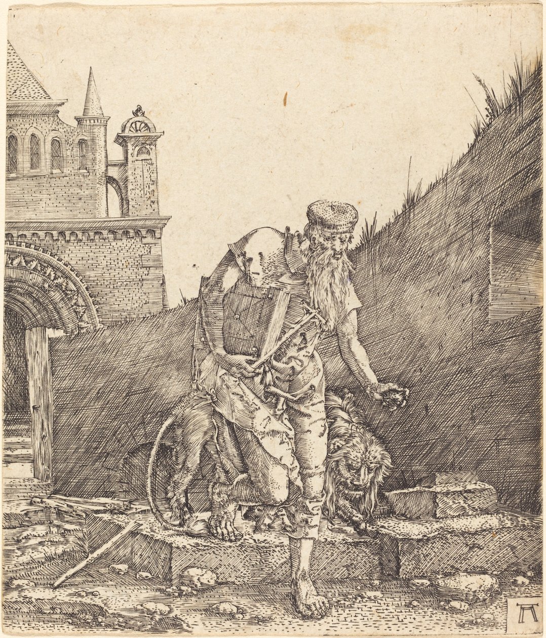 院子里的圣杰罗姆 作者 阿尔布雷希特·阿尔特多夫（Albrecht Altdorfer）