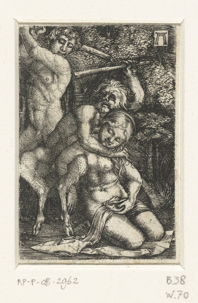 萨提尔和一个男人争夺一个女人 作者 阿尔布雷希特·阿尔特多夫（Albrecht Altdorfer）