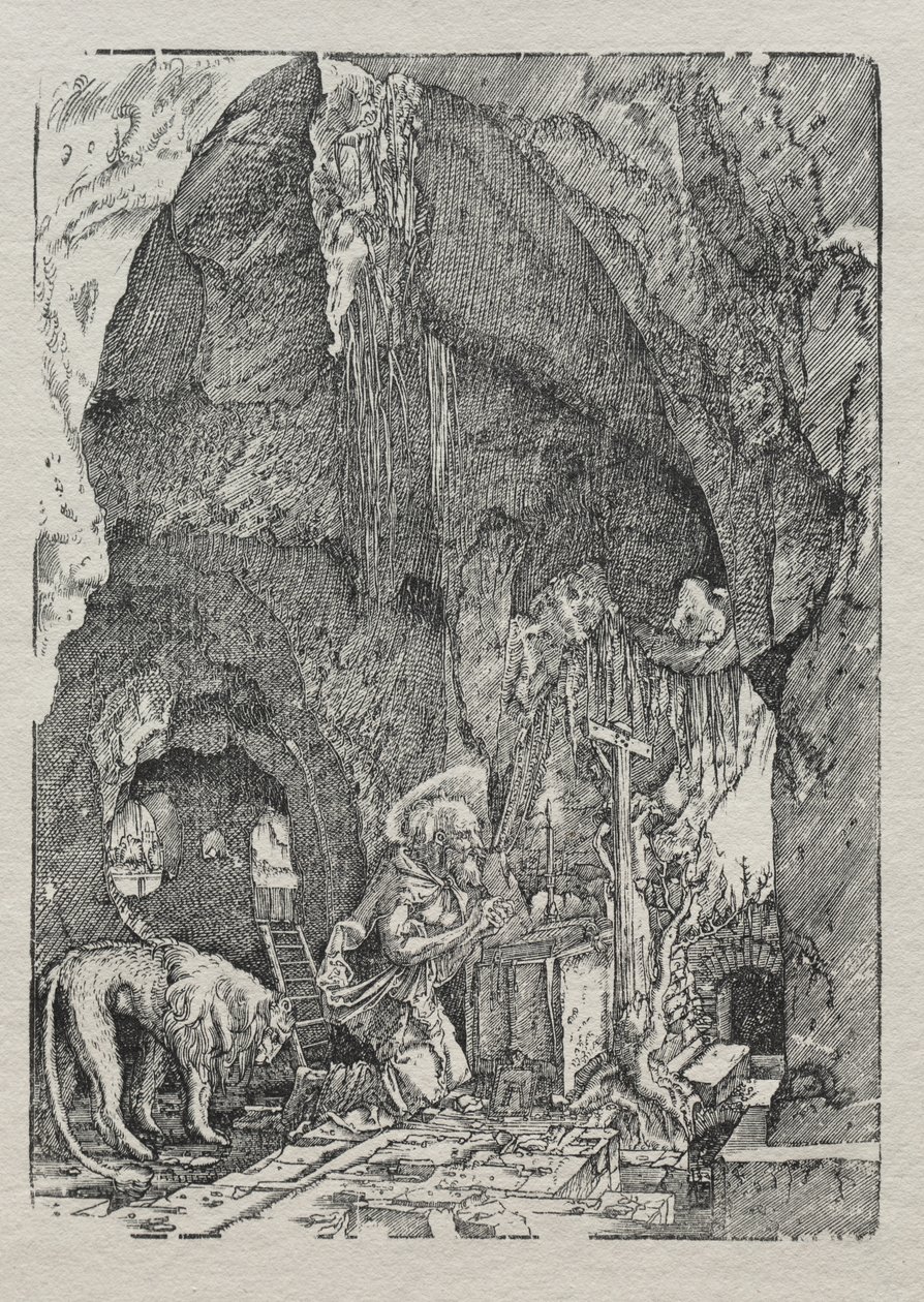 洞穴中的圣杰罗姆 作者 阿尔布雷希特·阿尔特多夫（Albrecht Altdorfer）
