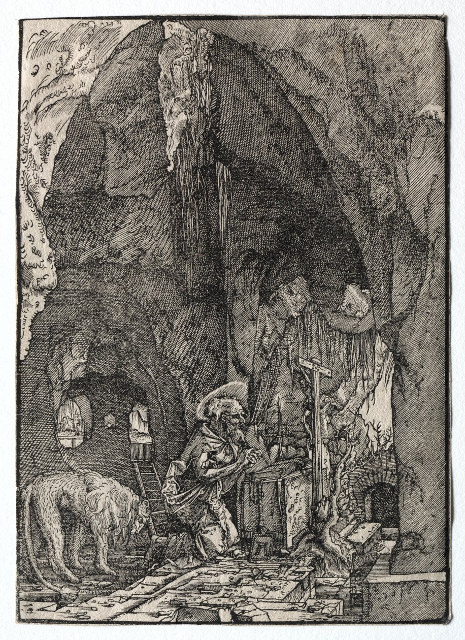 洞穴中的圣杰罗姆 作者 阿尔布雷希特·阿尔特多夫（Albrecht Altdorfer）
