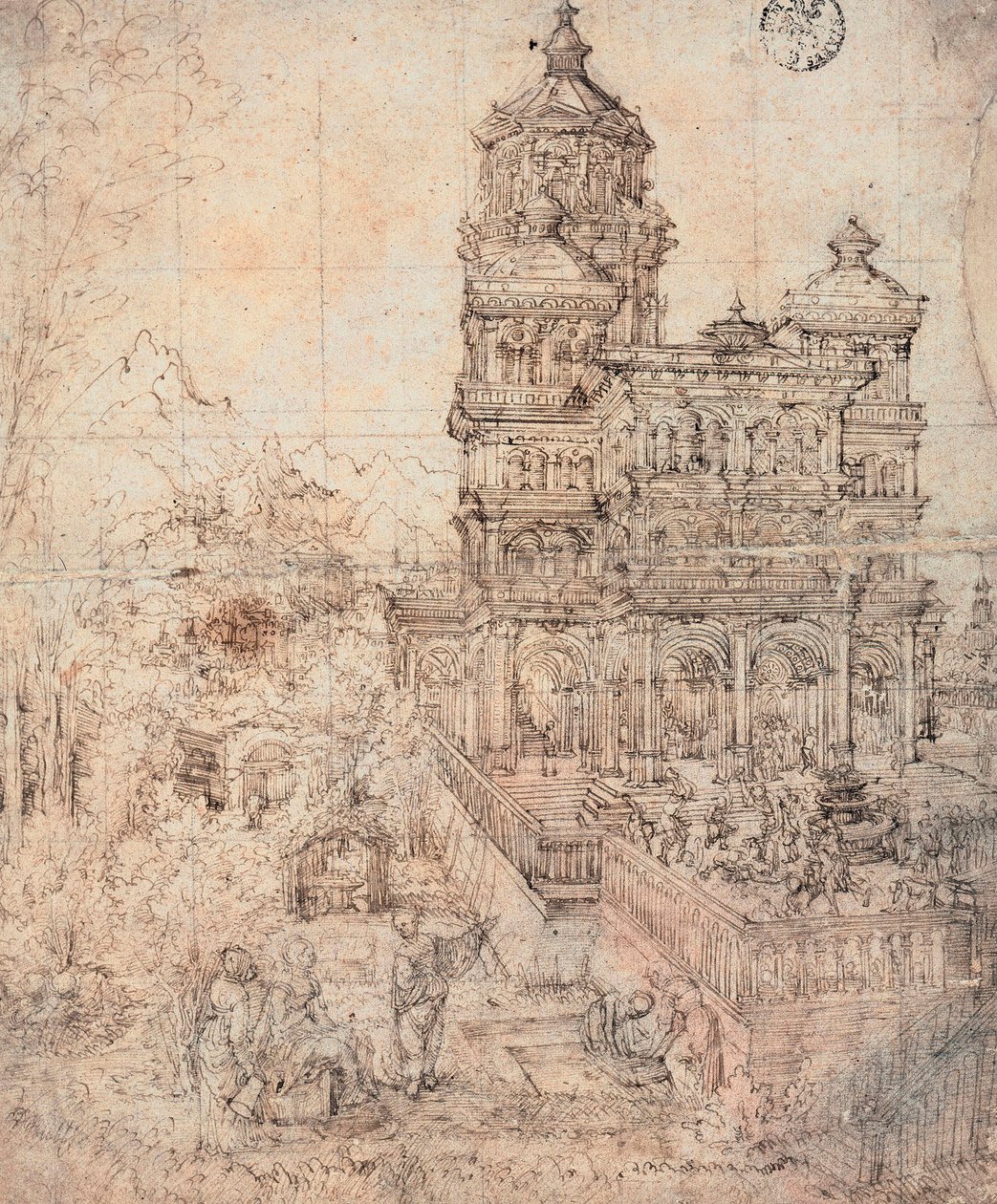 Suzanne au bain - Dessin de Albrecht Altdorfer（1480-1538 年） 作者 阿尔布雷希特·阿尔特多夫（Albrecht Altdorfer）