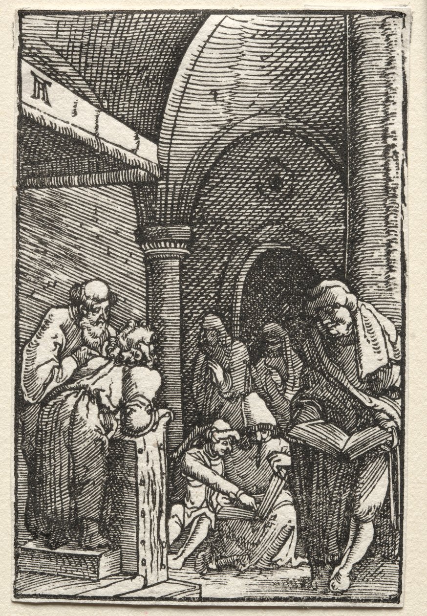 人的堕落与救赎：基督与医生争执，c。 1515。 作者 阿尔布雷希特·阿尔特多夫（Albrecht Altdorfer）