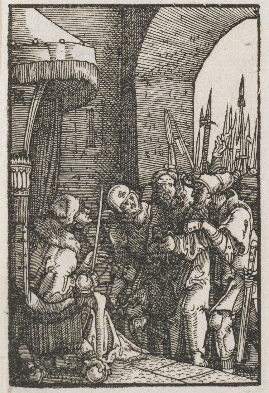 人的堕落与救赎：彼拉多之前的基督，c。 1515。 作者 阿尔布雷希特·阿尔特多夫（Albrecht Altdorfer）