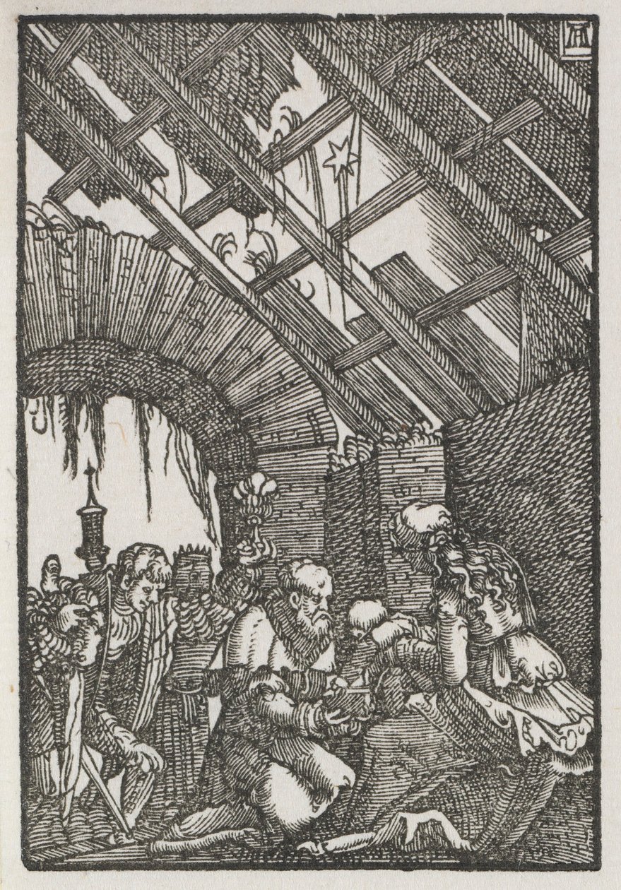 人的堕落与救赎：贤士的崇拜c。 1515。 作者 阿尔布雷希特·阿尔特多夫（Albrecht Altdorfer）