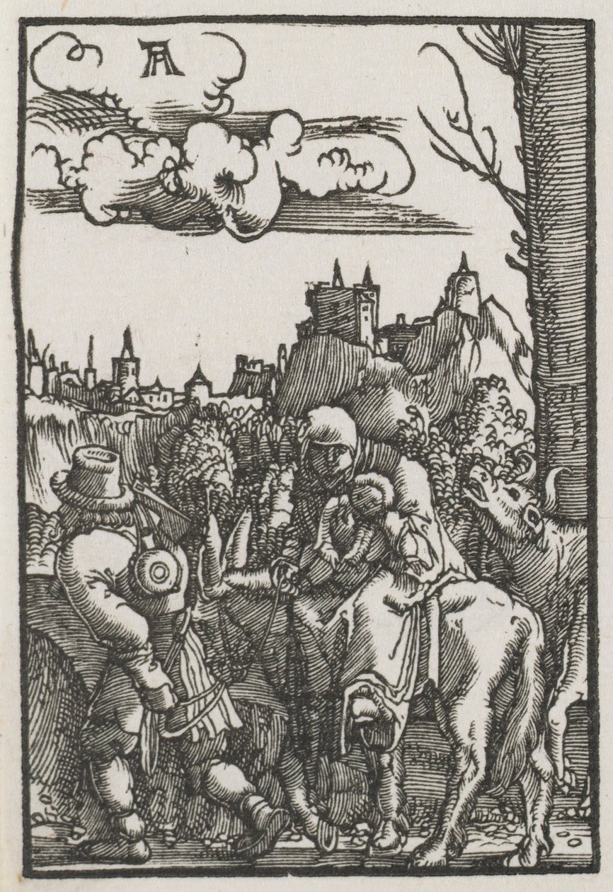 人的堕落与救赎：逃往埃及，c。 1515。 作者 阿尔布雷希特·阿尔特多夫（Albrecht Altdorfer）