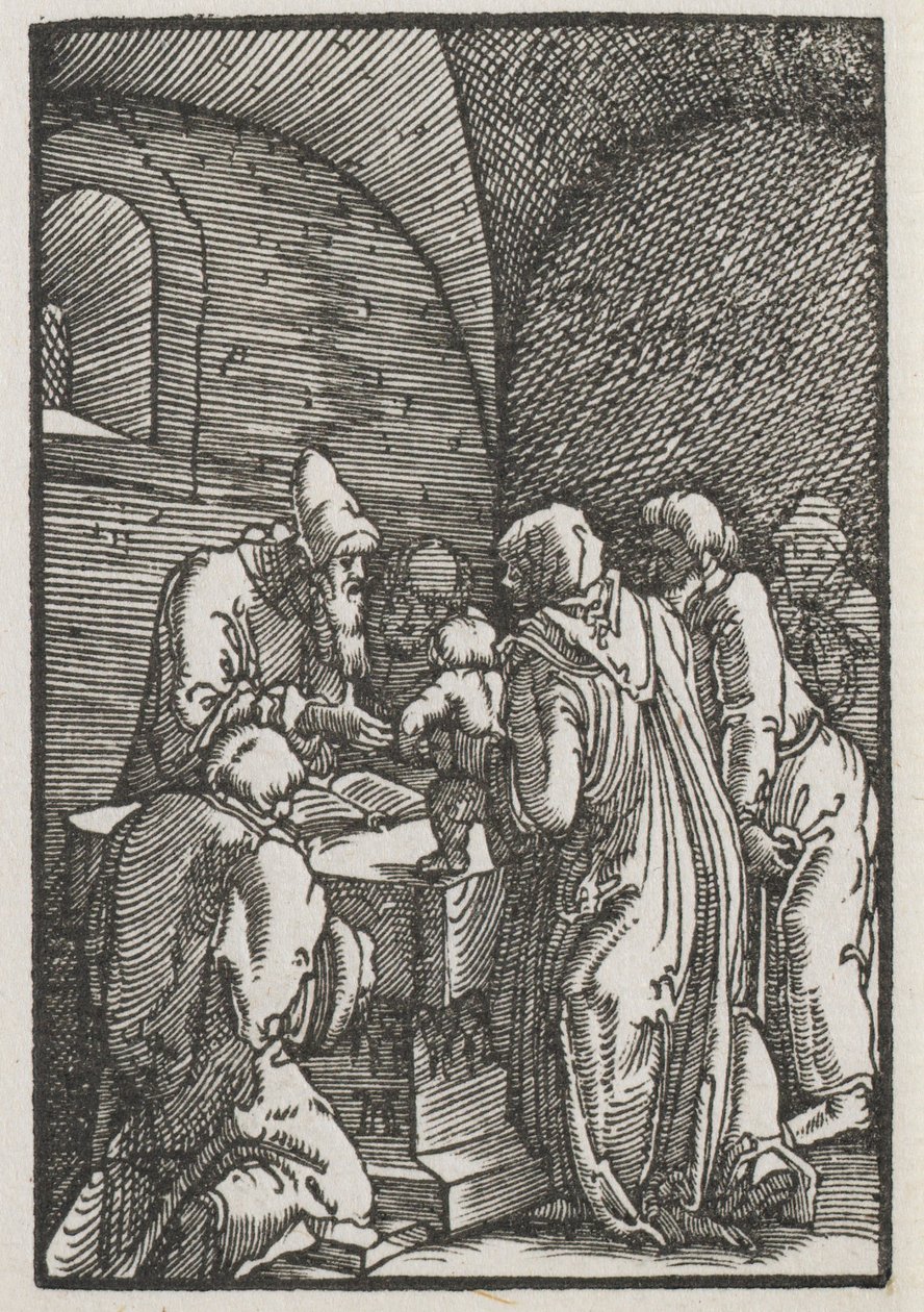 人的堕落与救赎：圣殿中基督的降临c。 1515。 作者 阿尔布雷希特·阿尔特多夫（Albrecht Altdorfer）