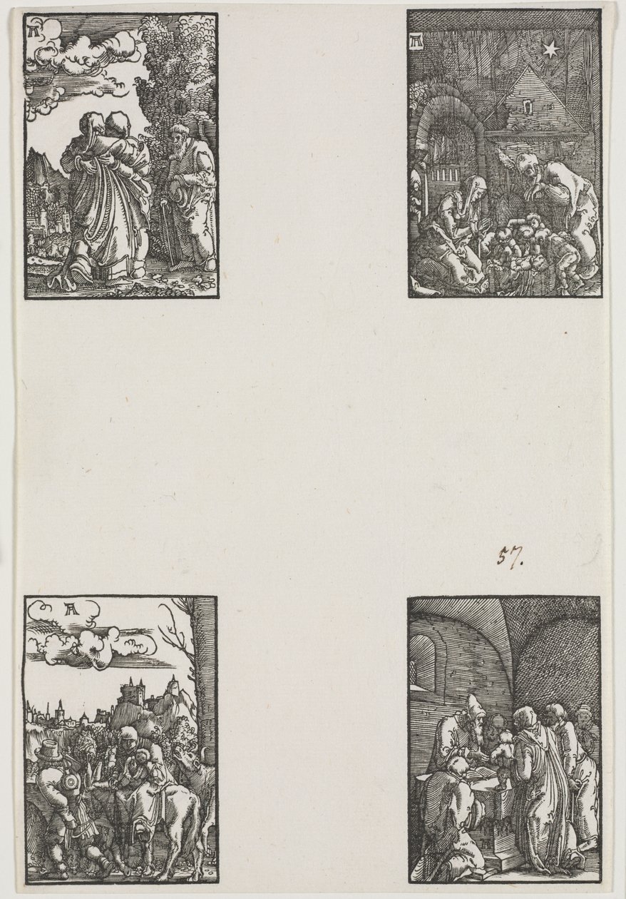 人的堕落与救赎，c。 1515。 作者 阿尔布雷希特·阿尔特多夫（Albrecht Altdorfer）