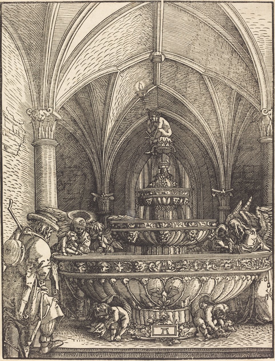 飞往埃及途中在喷泉旁的休息 作者 阿尔布雷希特·阿尔特多夫（Albrecht Altdorfer）