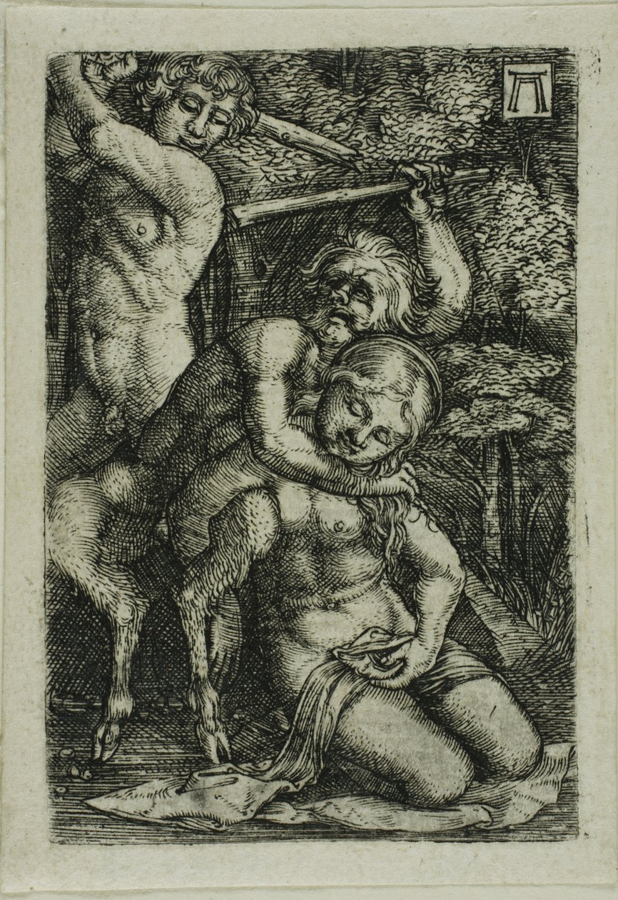 两个萨提尔争夺一个仙女 作者 阿尔布雷希特·阿尔特多夫（Albrecht Altdorfer）