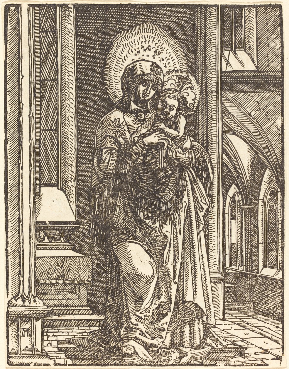教堂中的圣母和圣婴 作者 阿尔布雷希特·阿尔特多夫（Albrecht Altdorfer）