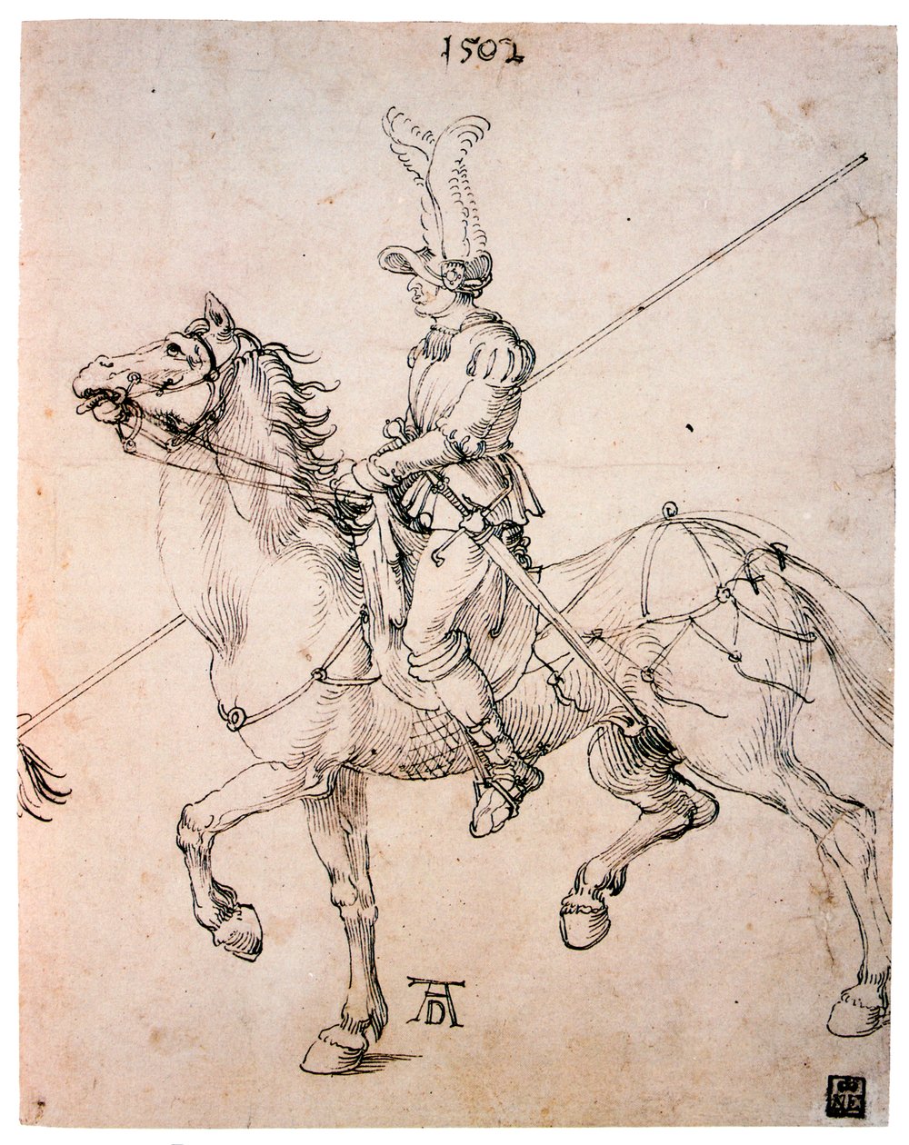 带长矛的骑士，1502 作者 阿尔布雷希特丢勒