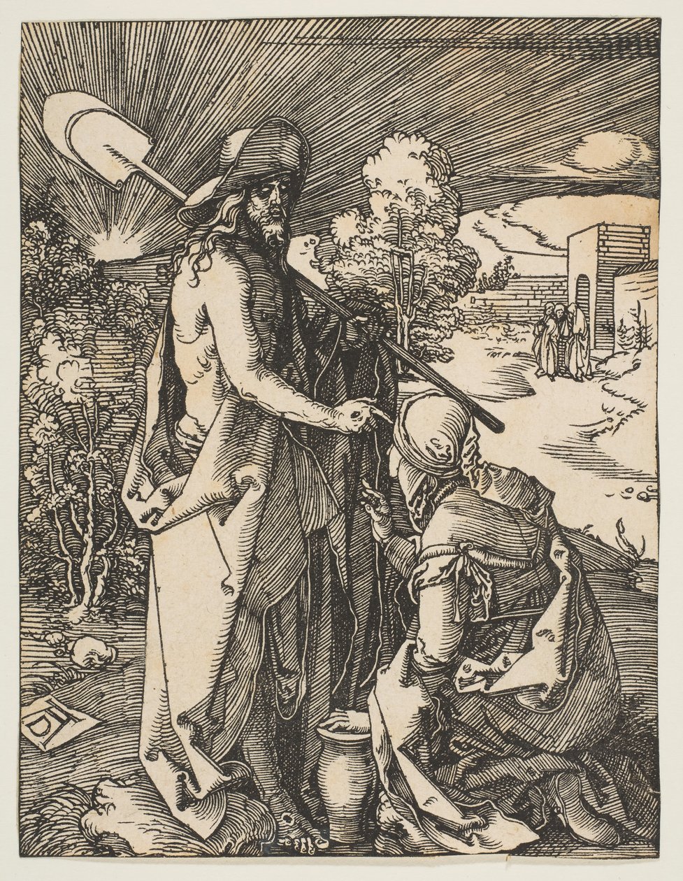 基督出现在玛丽·马格达琳（Mary Magdalen）的《小激情》中。 1510。 作者 阿尔布雷希特丢勒