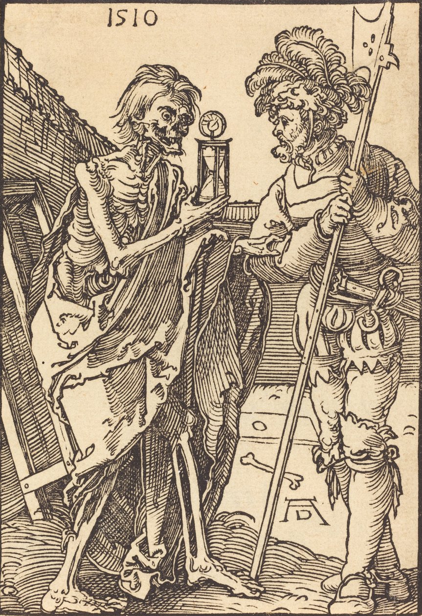 死亡和兰斯奎特，1510年。 作者 阿尔布雷希特丢勒