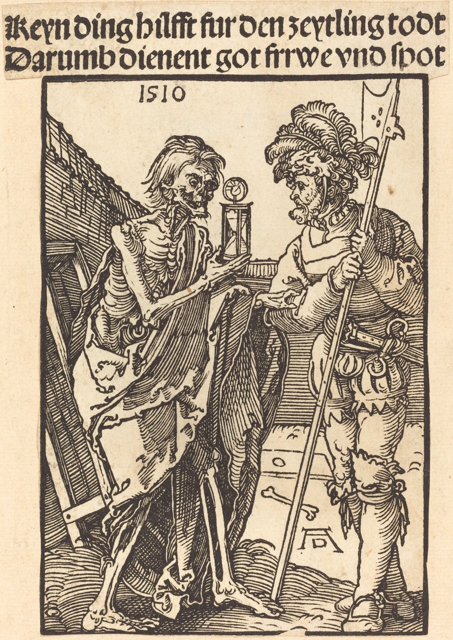 死亡和兰斯奎特，1510年。 作者 阿尔布雷希特丢勒