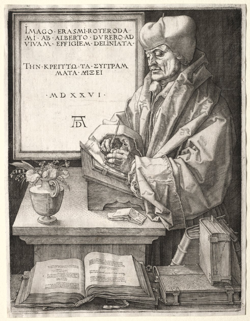 鹿特丹的Desiderius Erasmus，1526年。 作者 阿尔布雷希特丢勒