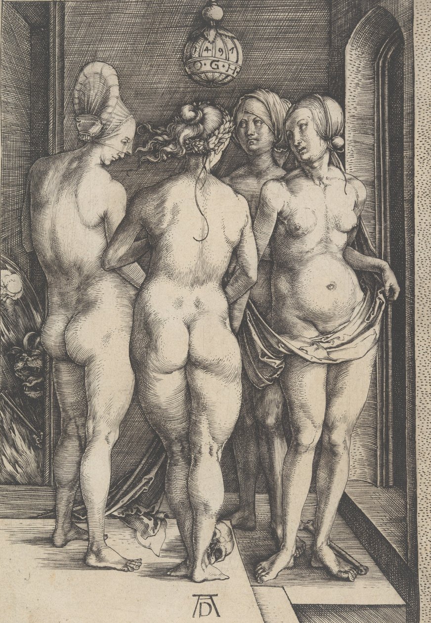四个裸体女人，1497年，1497年。 作者 阿尔布雷希特丢勒