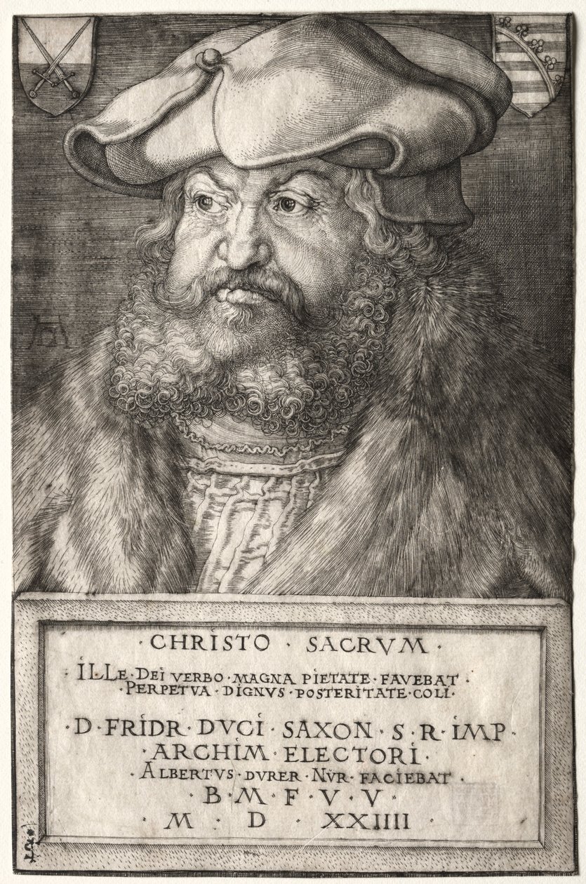 明智的弗雷德里克（Frederick the Wise），萨克森州选举人，1524年。 作者 阿尔布雷希特丢勒