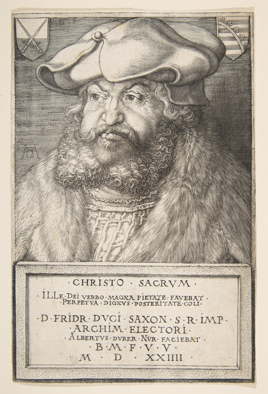 明智的弗雷德里克（Frederick the Wise），萨克森州选举人，1524年。 作者 阿尔布雷希特丢勒