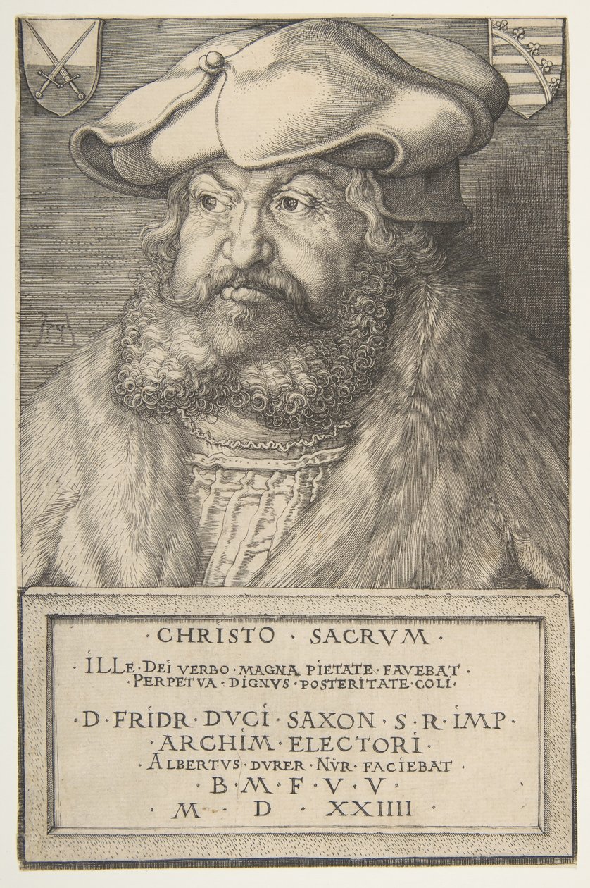 明智的弗雷德里克（Frederick the Wise），萨克森州选举人，1524年。 作者 阿尔布雷希特丢勒