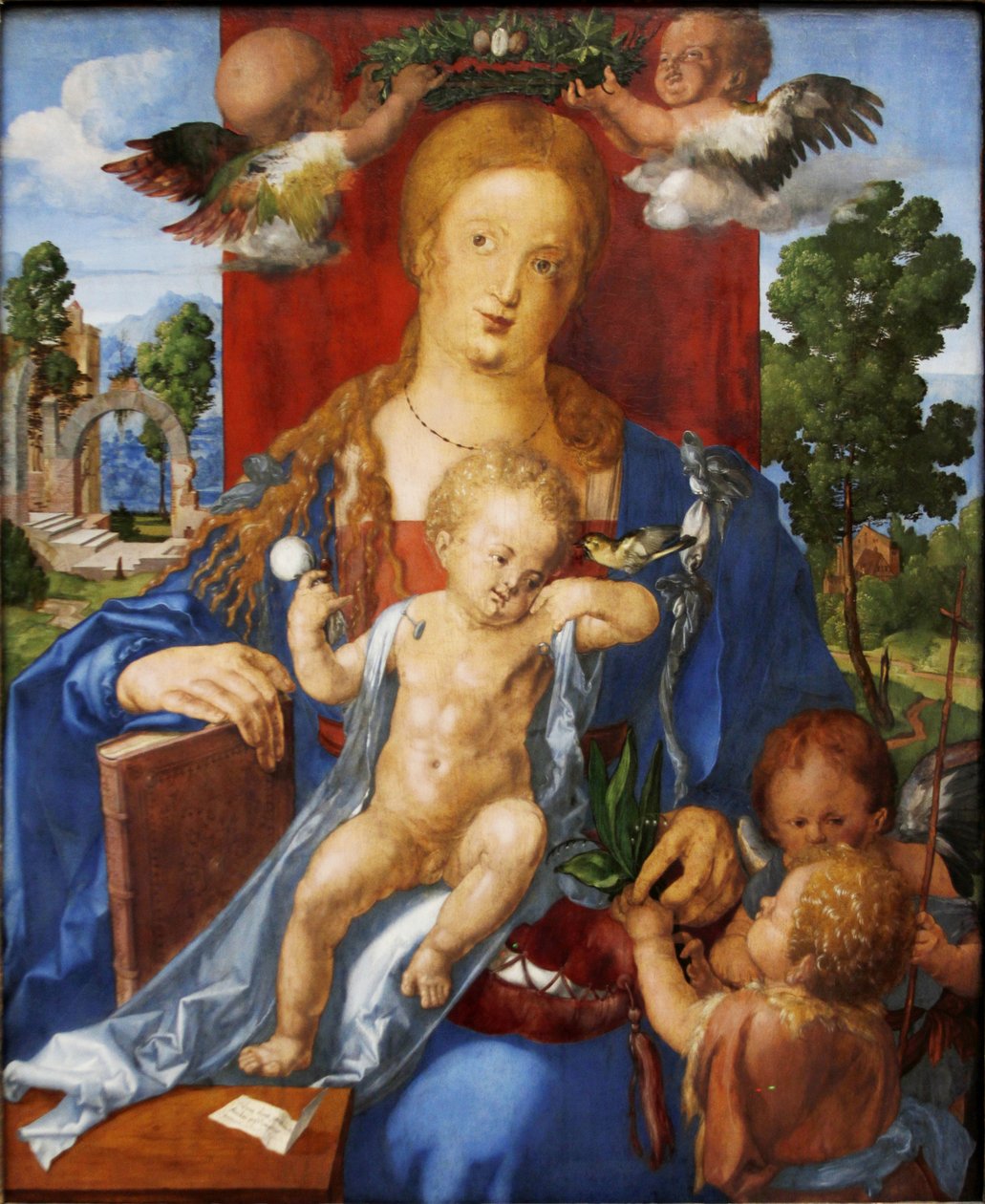 德语：Die Madonna mit dem Zeisig 圣母与鶸 作者 阿尔布雷希特丢勒