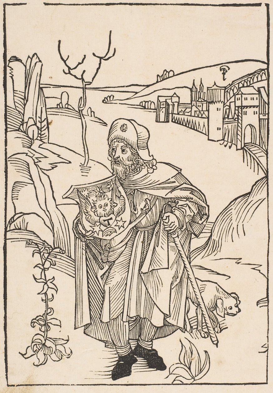 戈尔森（Gerson）作为朝圣者，戈尔尼斯歌剧院（Gersonis Opera）的代表作，1489年 作者 阿尔布雷希特丢勒
