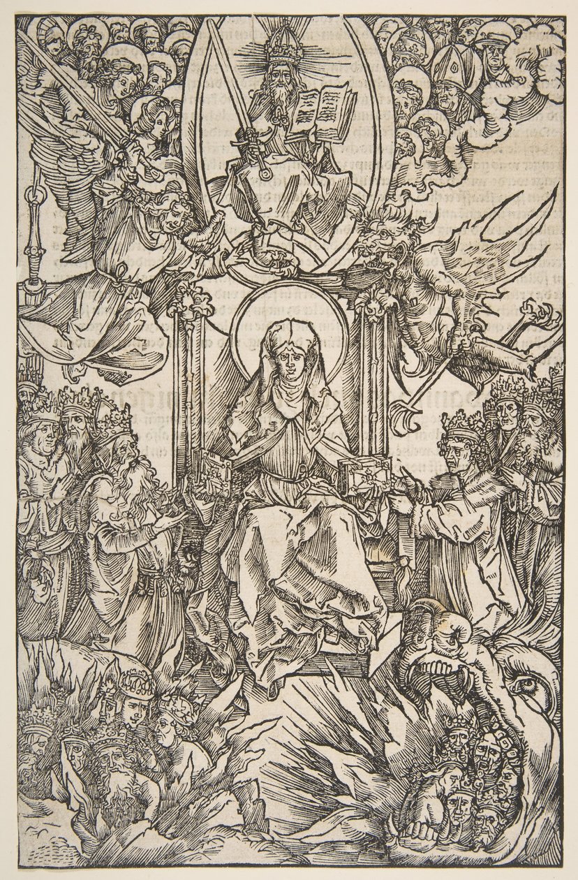 启示录中的插图 Sancte Birgitte, Koberger Nuremberg 1502 德国文本。 作者 阿尔布雷希特丢勒