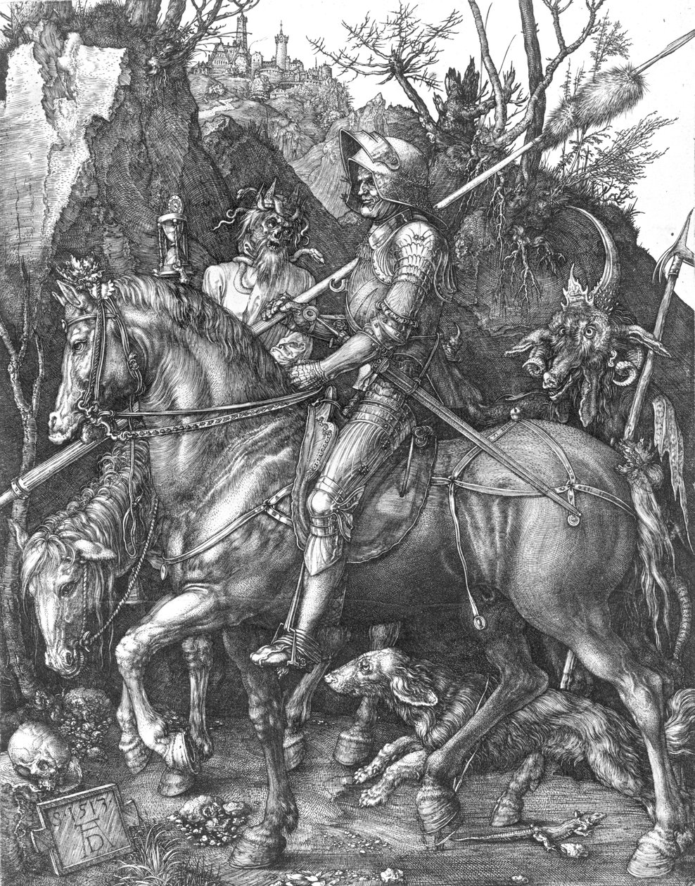 骑士，死亡和魔鬼，1513 作者 阿尔布雷希特丢勒