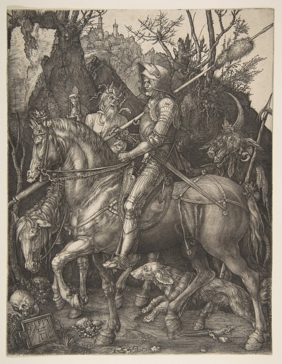 死亡与魔鬼骑士，1513年。 作者 阿尔布雷希特丢勒