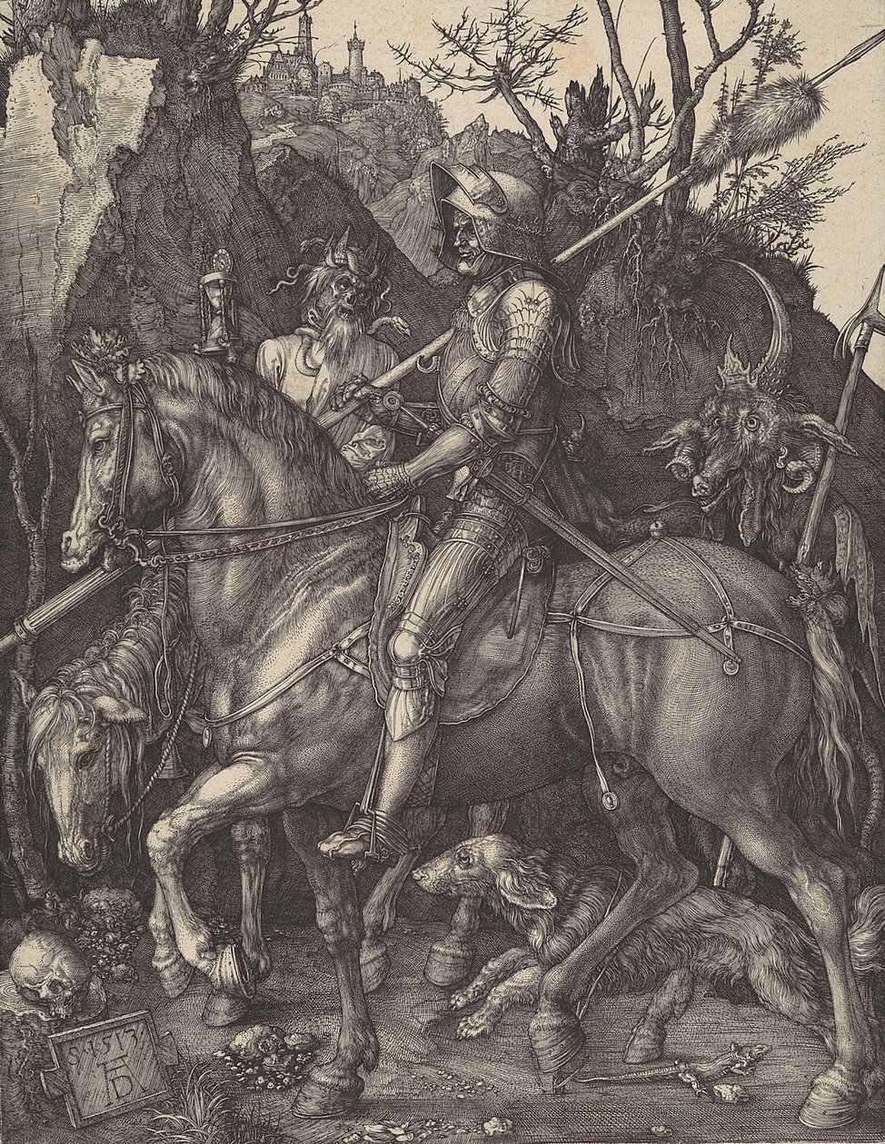 骑士，死亡，和魔鬼，1513年，1513年。 作者 阿尔布雷希特丢勒