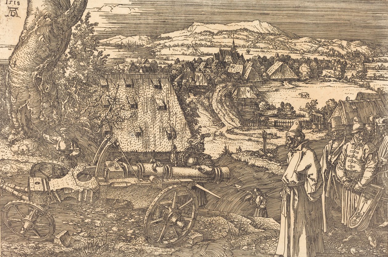 有大炮的风景，1518年。 作者 阿尔布雷希特丢勒