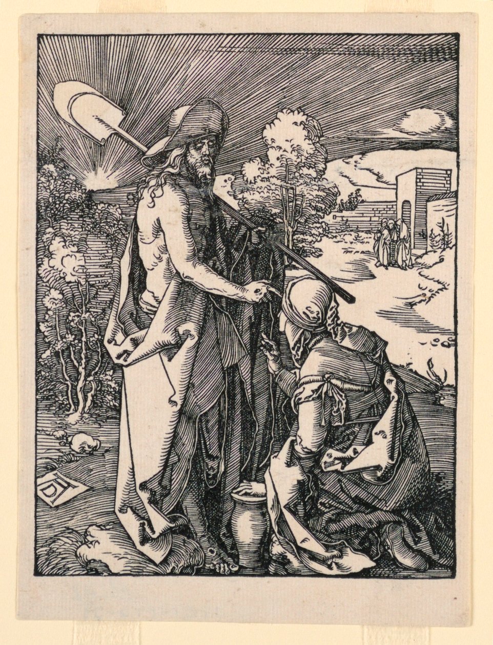 Noli me Tangere（基督向抹大拉的马利亚显现），选自《小受难系列 作者 阿尔布雷希特丢勒