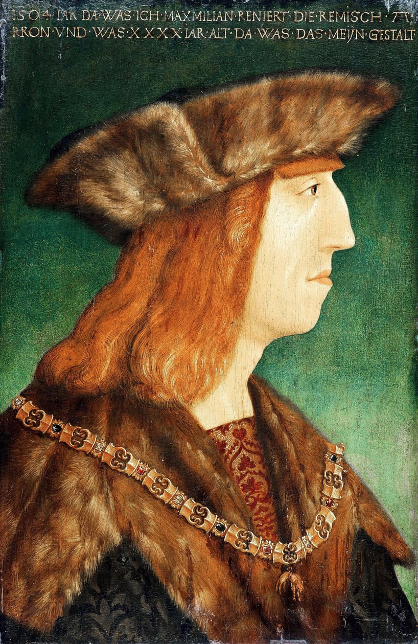 马克西米利安一世皇帝的肖像，1459-1519年，1504年之后 作者 阿尔布雷希特丢勒