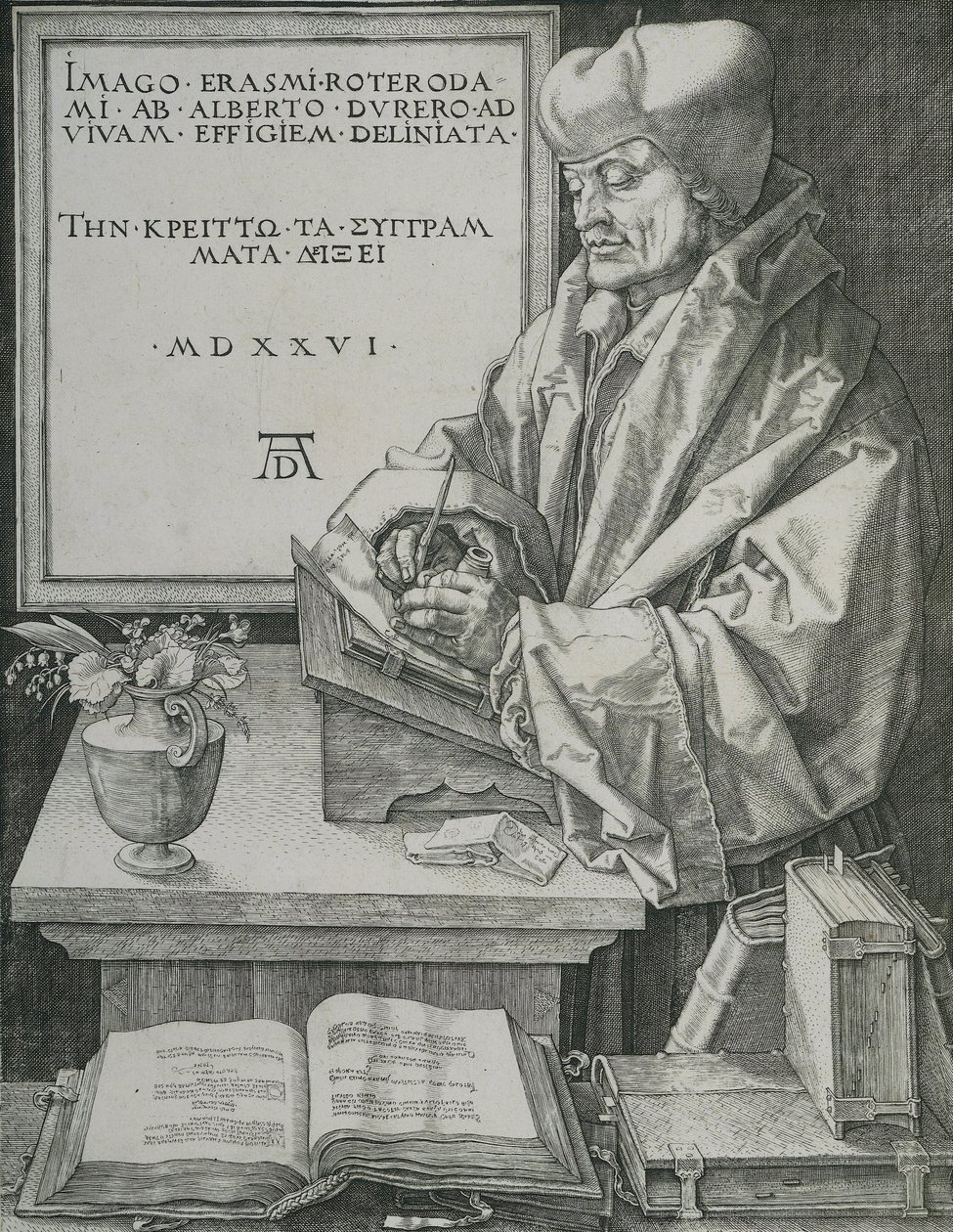 伊拉斯谟的肖像，1526年 作者 阿尔布雷希特丢勒